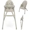 Kinderkraft Chaise haute 2en1 DINNLY beige KHDINN00BEG0000