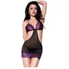 CHILIROSE - CR4076 DRESS WITH BLACK-PURPLE THONG S/M