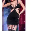 Nuisette ajourée avec porte-jarretelles - Noire noir M