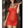 Nuisette en dentelle - Rouge rouge S/M