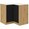 Cuisinier MODENA - Meuble bas d'angle - 2 portes - 89 x 89 cm - Chêne artisan / Noir mat - Plan de travail non inclus