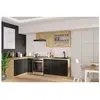 Cuisinier MODENA - Cuisine complète - 270 x 150 cm - Chêne artisan / Noir mat - Plan de travail non inclus