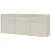 SELSEY Buffet à trois portes - EVO - 154 cm - avec tiroirs - suspendu - crème