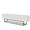 SELSEY Meuble TV sur pieds noir - VELDIO - 175 cm - blanc