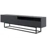 SELSEY Meuble TV avec niche sur pieds noir - VELDIO - 175 cm - noir