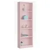 PEGANE Bibliothèque avec 5 étagères coloris rose - 180 cm (Hauteur) x 52 cm (Longueur) x 25 cm (Profondeur)