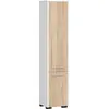 Colonne de salle de bain AKORD FIN blanche 30cm (2 portes) Chêne Sonom...