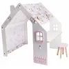Habitat et Jardin Maisonette en bois "Bianelli" avec tabouret - 114 x 93 x 120 cm - Blanc / Rose Blanc / Rose.