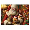 Houten kerstpuzzel 150 stukjes: Kerstman & Konijnen