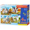 Castorland 4-in-1 Puzzels: Lieve Dieren (4+ jaar)