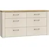 Commode - NELLEKE - 6 tiroirs - Sable / Bois - L1563 x P413 x H831 cm