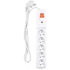 acar Multiprise avec interrupteur : 5 prises, cable de 1,5 m, grise