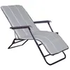 Coussin de chaise longue matelassé en mousse 165x50 cm gris foncé