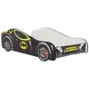KOBI Lit Complet Enfant Lit voiture de course pour enfants - BATCAR - 80 x 160 cm - Noir - Avec Sommier et Matelas