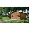 Abri jardin bois traité autoclave - 17.87 m² - 4.21 x 4.28 x 2.51 m - ...