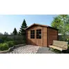 Abri de jardin en bois - 9m2 - 3x3m - Traité - Ep. 28mm - Couleur: marron - DOM427 - ALTANKA