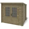 Abri de jardin en bois - 5m2 - 2,50x2m - Traité - Ep. 28mm - Couleur: vert - ALTANKA