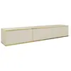 SELSEY Meuble TV - MUCALMA - 175 cm - beige avec inserts dorés