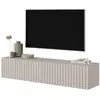 Selsey TELIRE Meuble TV suspendu Gris/beige avec façades à lamelles, 1...