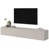 SELSEY Meuble TV - VELDIO -175 cm - couleur gris-beige avec façade fraisée