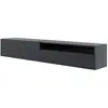 SELSEY Meuble TV - VELDIO - 175 cm - suspendue avec niche - noir