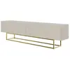 SELSEY Meuble TV - VELDIO - 175 cm - taupe (gris-beige) sur pieds dorés