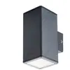 KANLUX Luminaire mural pour 2 ampoules GU10 étanche IP44 Anthracite
