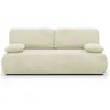 HOMIFAB Canapé convertible 3 places avec coffre de rangement en velours côtelé beige - Gemma