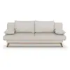 Banquette convertible - 3 places - NAOTO - Tissu beige - Coffre de ran...