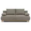 Banquette convertible 3 places MIKA - Tissu beige - Coffre de rangemen...