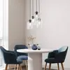 MOLLY Hanglamp met 4 Glazen Kappen - Zwart, E27