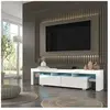 AC-DÉCO Meubles TV - Meuble TV 190 avec 2 portes + 5 niches en bois av...