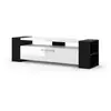 Commode Meuble TV - Livia - Noir mat/blanc brillant - 45x160x40cm - De...