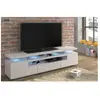 Meuble TV EVA 180 blanc mat (corps) / blanc brillant (façades) + LED
