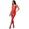 Passion - Woman Bs078 Bodystocking One Size Red
