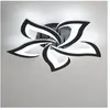 DELIPOP Comely - Plafonnier led en 48W moderne acrylique en forme de pétale d'hirondelle noire à 5 têtes (lumière blanche)