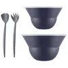 Lot de 2 saladiers 3l/4.9l avec couvercle + couverts bleu Bodum K2551-...
