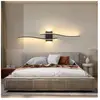 Goeco - Applique Murale led Longue, 89CM 27W 3037LM Noir, Design Lignes pour Chambre, Couloir, Escalier, Blanc Chaud 3000K [Classe Énergétique e]