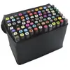 TouchFive Marker Lot de 80 marqueurs à alcool double pointe Animation Art Esquisse noir