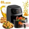 FOLAYA Friteuse Sans Huile, 8L Air Fryer Friteuse à Air Électrique Intelligente avec Écran LED Tactile et Fenêtre Visible 2400W
