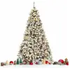 COSTWAY Sapin de Noël Artificiel Enneigé 225CM avec 450 LED 1010 Branc...