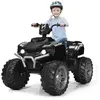GOPLUS Quad Électrique pour Enfant 3-7 Ans avec 2 Vitesses 2,8-5 km/h Phare,Klaxon et MP3,Démarrage Lent Noir