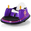GOPLUS Voiture Auto-Tamponneuse Électrique pour Enfants avec Télécommande,Auto Tournante avec Pare-chocs,Lampes à LED,Violet