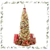 GOPLUS 225CM Sapin de Noël Lumineux-641 Branches+350 LED-Décoration Fl...