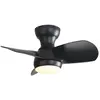 YOLEO Ventilateur de plafond de 58.4cm avec lumière LED 18W 3 Pales ABS,Moteur DC Mode hiver-été,Noir