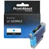 PrintAbout huismerk Inktcartridge LC-3239XLC Cyaan Hoge capaciteit Ges...