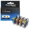 PrintAbout - Inktcartridge / Alternatief voor de Brother LC-3213BK Inktcartridge - 4 kleuren