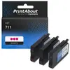 PrintAbout huismerk Inktcartridge 711 (CZ135A) Magenta Multipack Gesch...