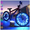 KATOOM Lot de 2 Éclairage de pneus Roue de vélo, Lampe à LED Étanche à néon à pneus avec 2 Modes Clignotants, Lumière Bleu Rayons de Roue
