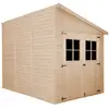 Abri de jardin en bois TIMBELA - Pin / épicéa - 202 x 298 cm - Construction de Panneaux - M339A